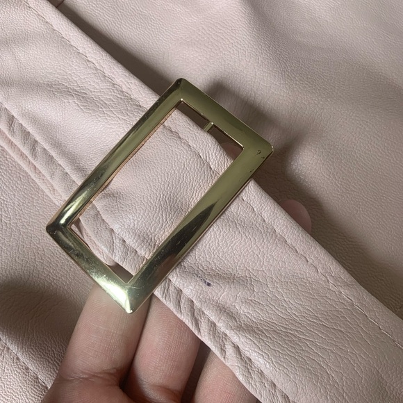 Italian Faux Leather Moto Jacket – Blush, Size Medium - Picture 3 of 15